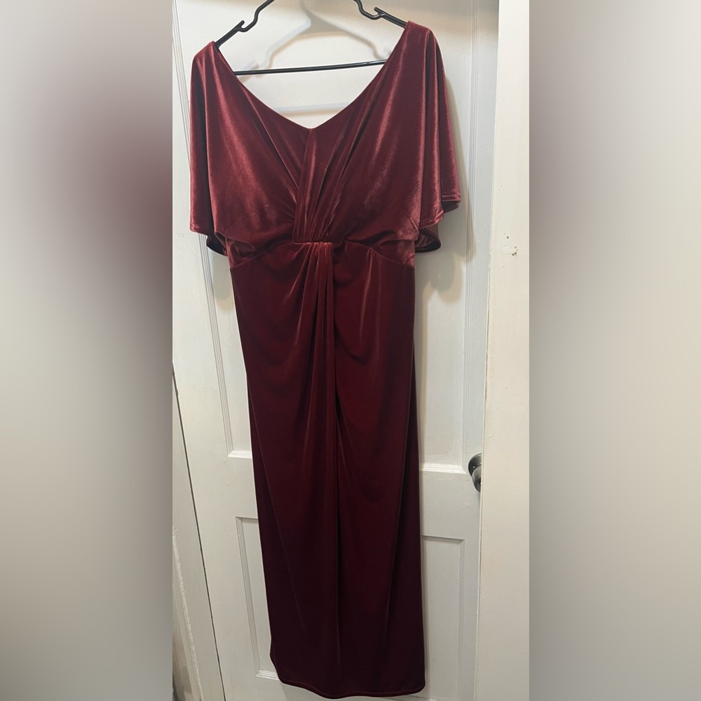 Revelry Velvet bridesmaid dress in Romantic Rose